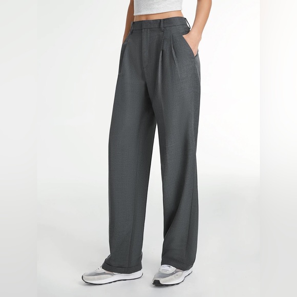 NWT 🪩 Commense Straight Leg Grey Trouser Pants - Picture 3 of 7